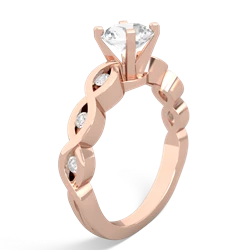 White Topaz Infinity 6Mm Round Engagement 14K Rose Gold ring R26316RD
