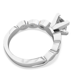 White Topaz Infinity 6Mm Princess Engagement 14K White Gold ring R26316SQ
