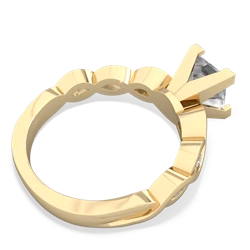 White Topaz Infinity 6Mm Princess Engagement 14K Yellow Gold ring R26316SQ
