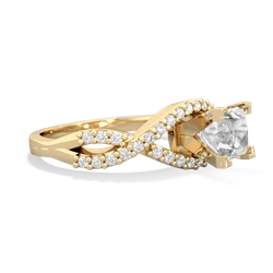 White Topaz Diamond Twist 5Mm Square Engagment  14K Yellow Gold ring R26405SQ