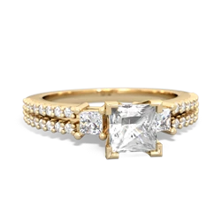 White Topaz Classic 5Mm Square Engagement 14K Yellow Gold ring R26435SQ