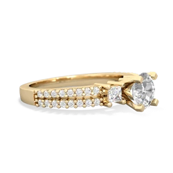 White Topaz Classic 6Mm Round Engagement 14K Yellow Gold ring R26436RD