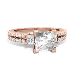 White Topaz Classic 6Mm Princess Engagement 14K Rose Gold ring R26436SQ