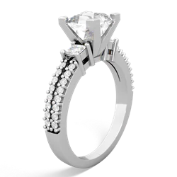 White Topaz Classic 6Mm Princess Engagement 14K White Gold ring R26436SQ