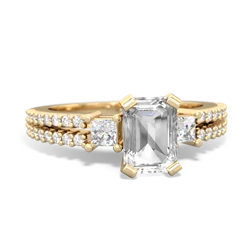 White Topaz Classic 7X5mm Emerald-Cut Engagement 14K Yellow Gold ring R26437EM