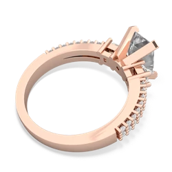 White Topaz Classic 8X6mm Emerald-Cut Engagement 14K Rose Gold ring R26438EM