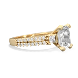 White Topaz Classic 8X6mm Emerald-Cut Engagement 14K Yellow Gold ring R26438EM
