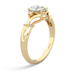 White Topaz Precious Pear 14K Yellow Gold ring R0826