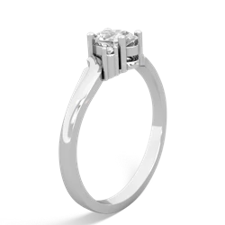 White Topaz Elegant Swirl 14K White Gold ring R2173