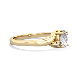 White Topaz Elegant Swirl 14K Yellow Gold ring R2173