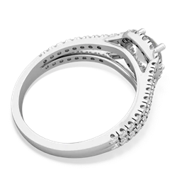White Topaz Pave Halo 14K White Gold ring R5490