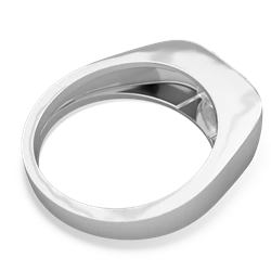 White Topaz Men's Emerald-Cut Bezel 14K White Gold ring R0410