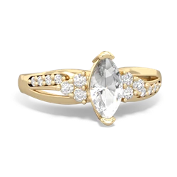 White Topaz Royal Marquise 14K Yellow Gold ring R2343