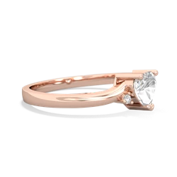White Topaz Delicate Heart 14K Rose Gold ring R0203