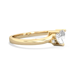 White Topaz Delicate Heart 14K Yellow Gold ring R0203
