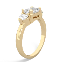 White Topaz Three Stone 14K Yellow Gold ring R5235