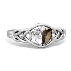 White Topaz Celtic Love Knot 14K White Gold ring R5420