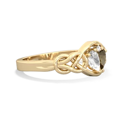 White Topaz Celtic Love Knot 14K Yellow Gold ring R5420