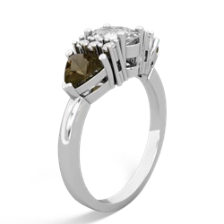 White Topaz Antique Style Three Stone 14K White Gold ring R2186