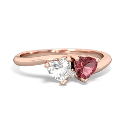 White Topaz Sweethearts 14K Rose Gold ring R5260