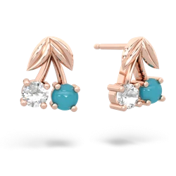White Topaz Sweet Cherries 14K Rose Gold earrings E7001