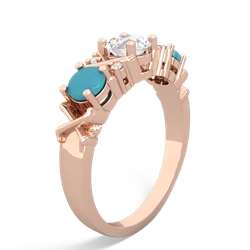 White Topaz Hugs And Kisses 14K Rose Gold ring R5016