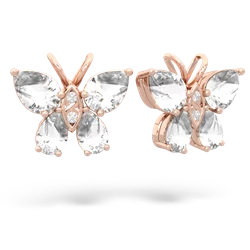 White Topaz Butterfly 14K Rose Gold earrings E2215