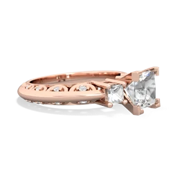 Aquamarine Eternal Embrace Engagement 14K Rose Gold ring C2001