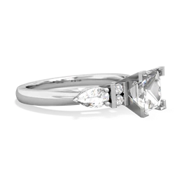 Alexandrite 6Mm Princess Eternal Embrace Engagement 14K White Gold ring C2002
