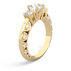 White Topaz Art Deco Eternal Embrace Engagement 14K Yellow Gold ring C2003