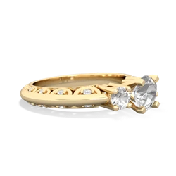 White Topaz Art Deco Eternal Embrace Engagement 14K Yellow Gold ring C2003