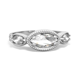 Peridot Milgrain Marquise 14K White Gold ring R5700