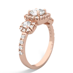 Lab Sapphire Regal Halo 14K Rose Gold ring R5350