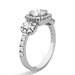 Lab Emerald Regal Halo 14K White Gold ring R5350