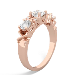 Lab Pink Sapphire Hugs And Kisses 14K Rose Gold ring R5016