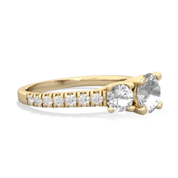 White Topaz Pave Trellis 14K Yellow Gold ring R5500