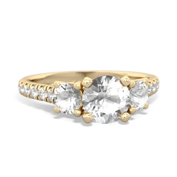 Lab Sapphire Pave Trellis 14K Yellow Gold ring R5500