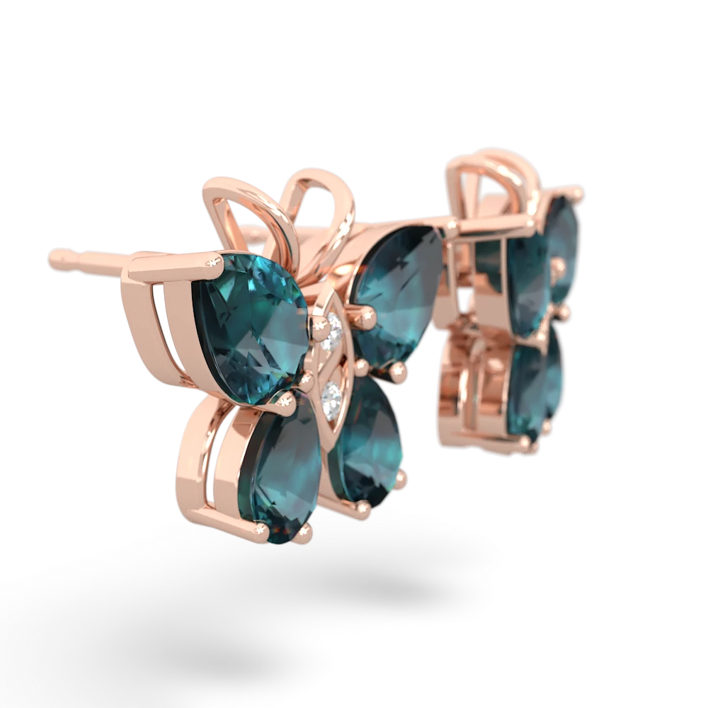 Alexandrite Butterfly 14K Rose Gold earrings E2215