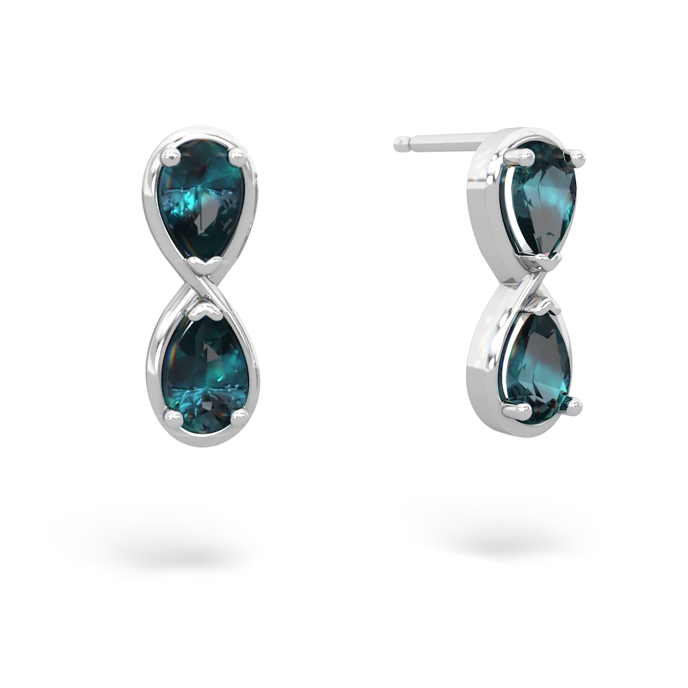 Alexandrite Infinity 14K White Gold earrings E5050