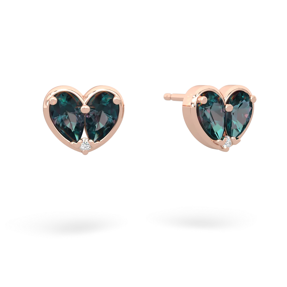 Alexandrite 'Our Heart' 14K Rose Gold earrings E5072