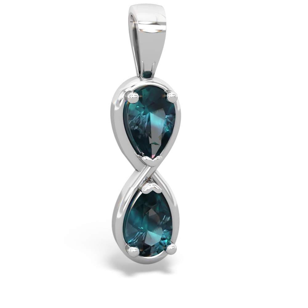 Alexandrite Infinity 14K White Gold pendant P5050