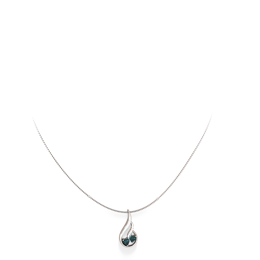 Alexandrite Keepsake Curves 14K White Gold pendant P5450