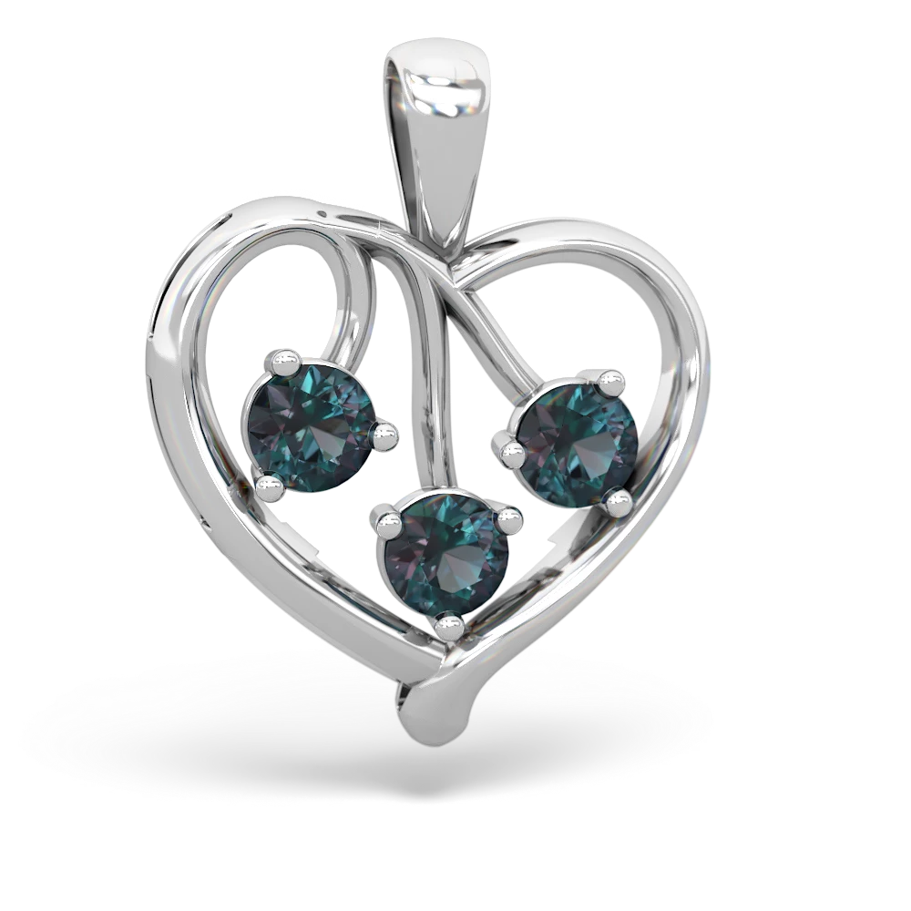 White Topaz Glowing Heart 14K White Gold pendant P2233