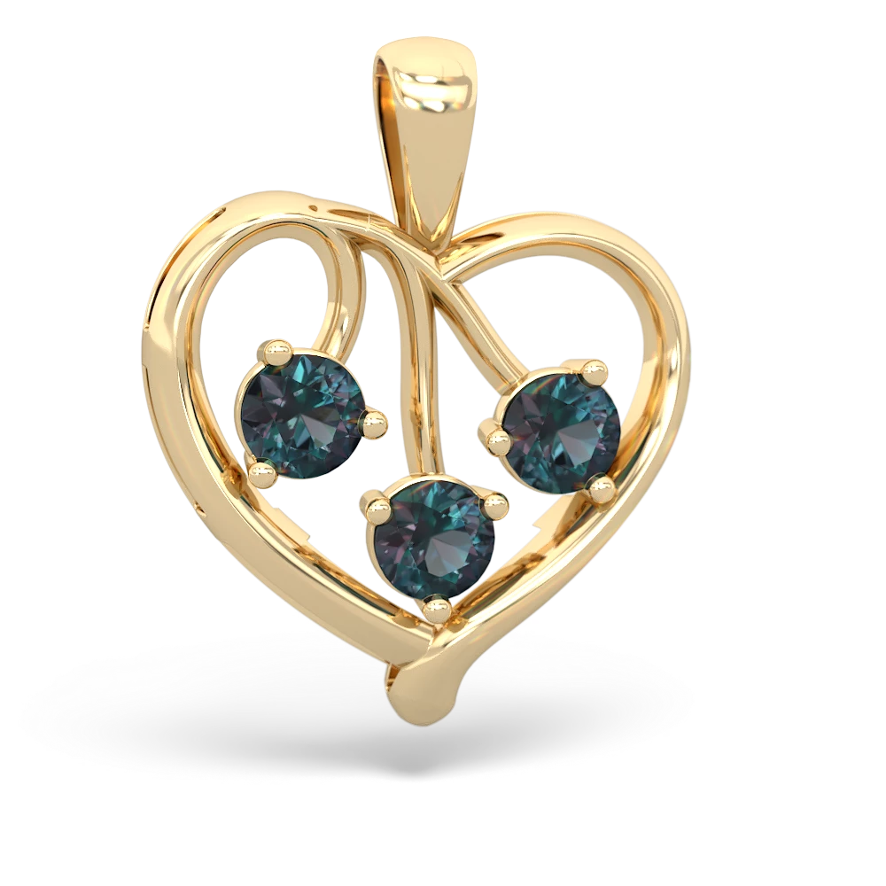 Tanzanite Glowing Heart 14K Yellow Gold pendant P2233