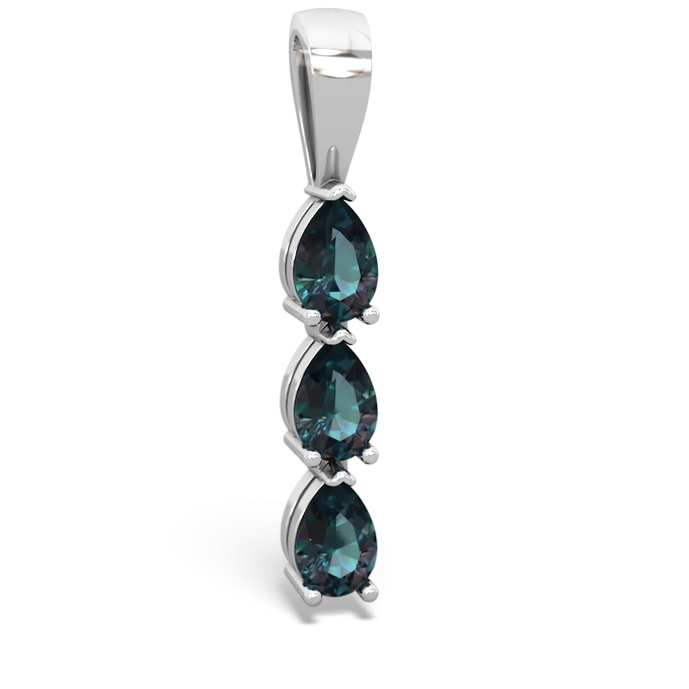 Alexandrite Dew Drops 14K White Gold pendant P2251