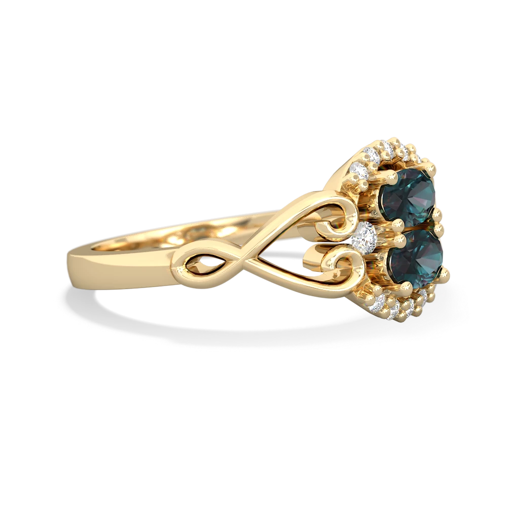 Alexandrite Love Nest 14K Yellow Gold ring R5860