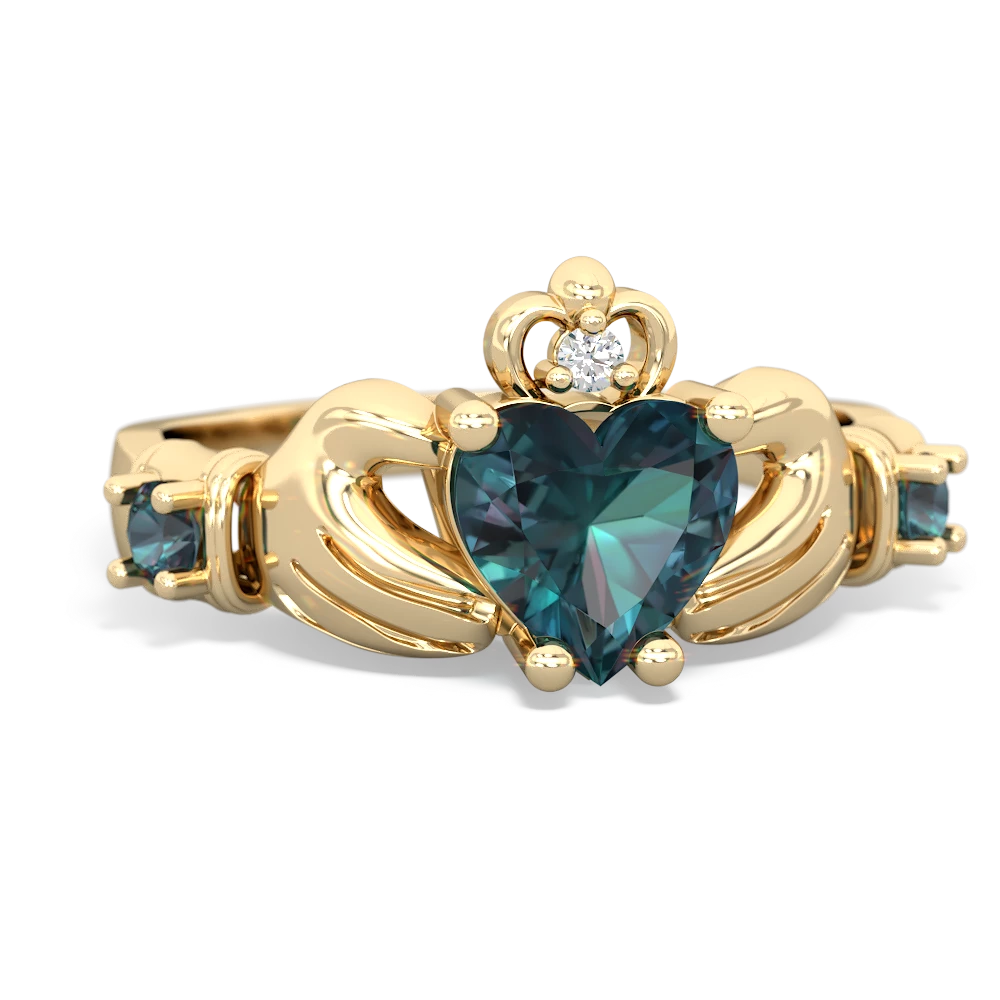 Blue Topaz Claddagh Keepsake 14K Yellow Gold ring R5245