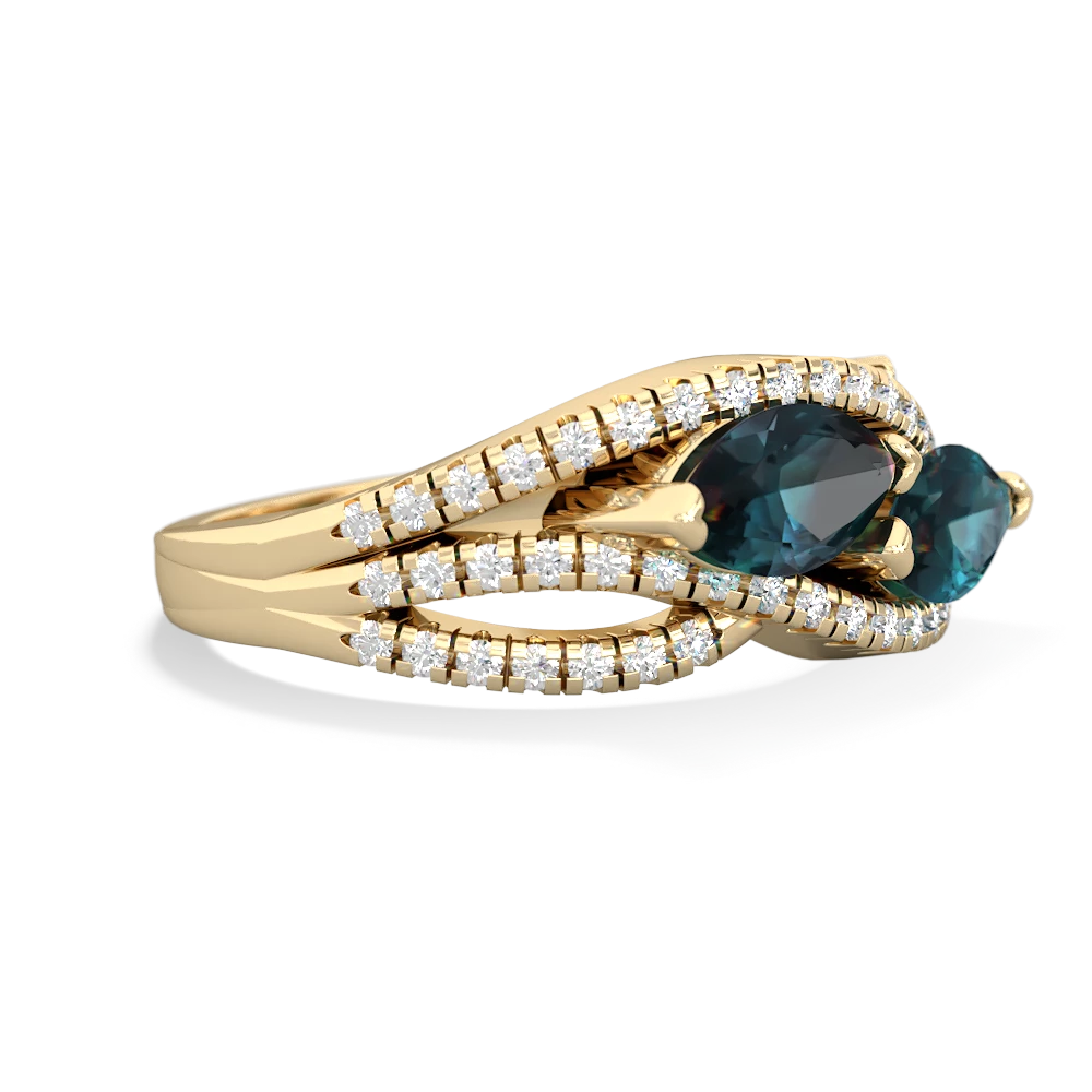 Alexandrite Diamond Rivers 14K Yellow Gold ring R3070