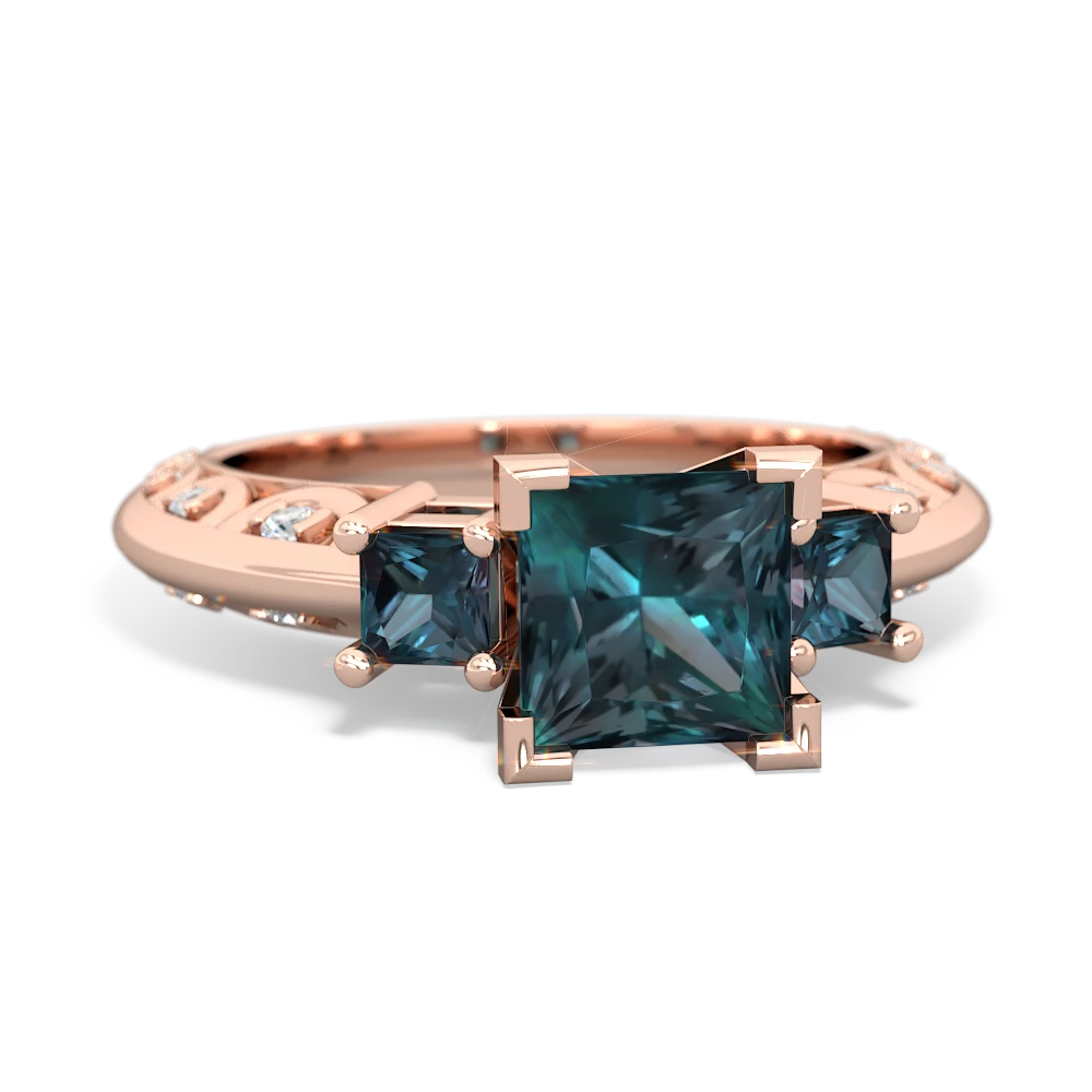 Lab Emerald Eternal Embrace Engagement 14K Rose Gold ring C2001