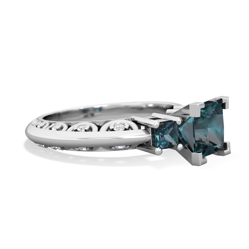 London Topaz Eternal Embrace Engagement 14K White Gold ring C2001